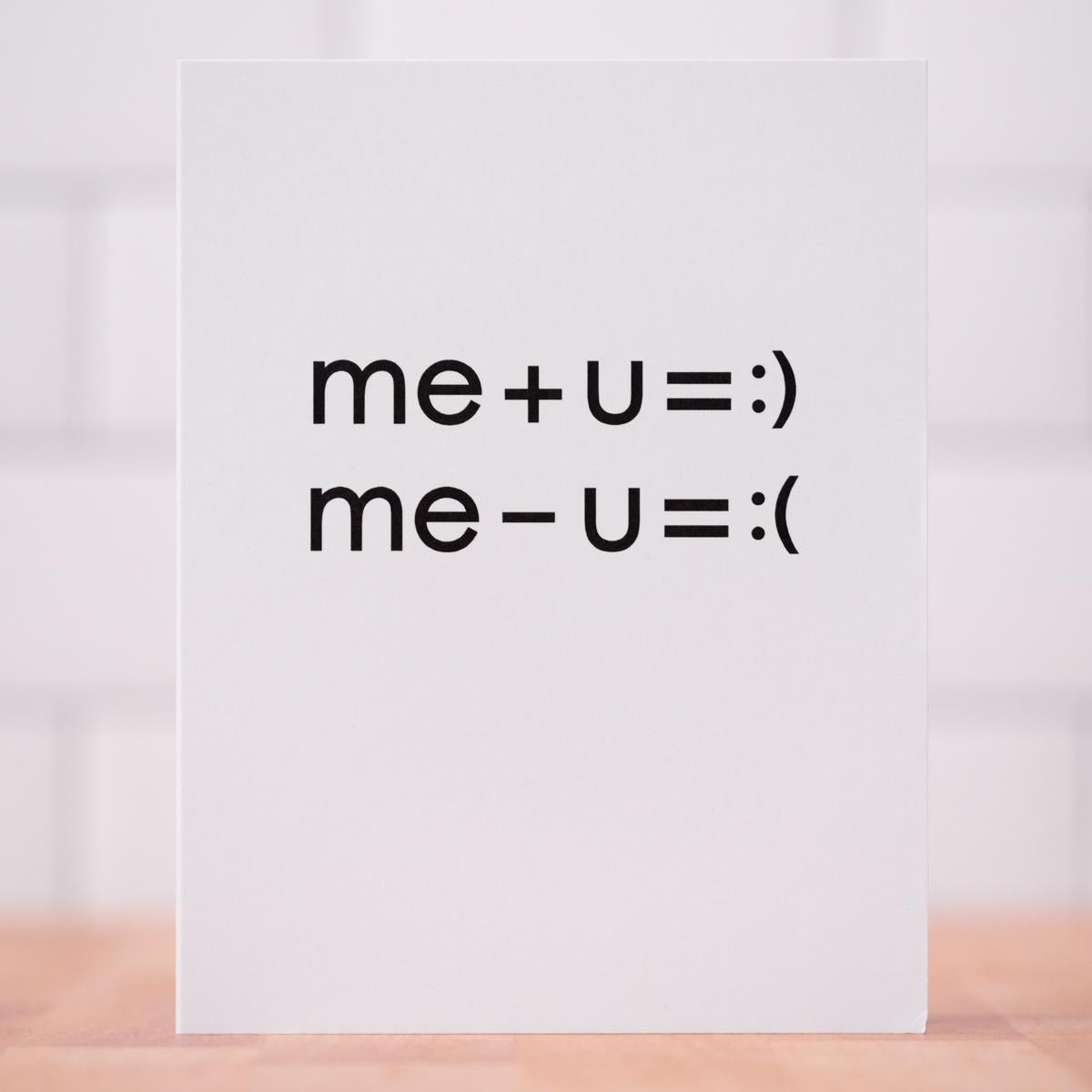 Me + U... Love Card. Case Pack of 10