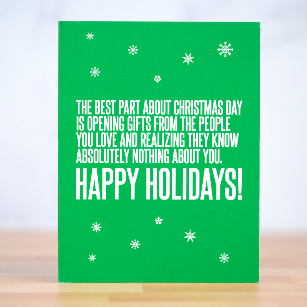 The best part of Christmas day... Christmas Card. Case Pack of 10