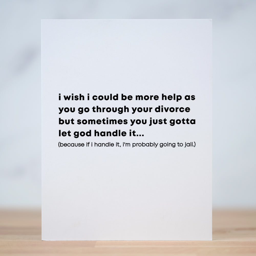 I'm probably going to jail.... Divorce Card. Case Pack of 10