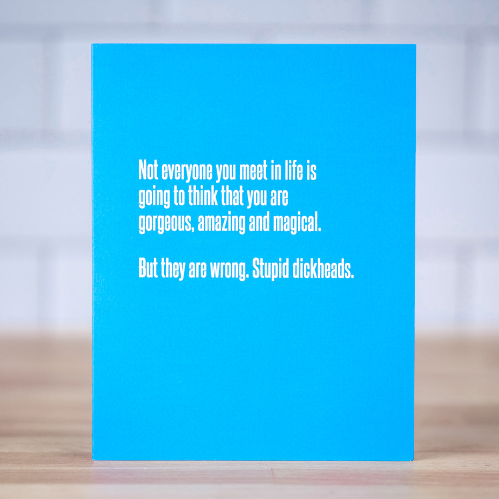 Stupid Dickheads... Friendship Card. Case Pack of 10