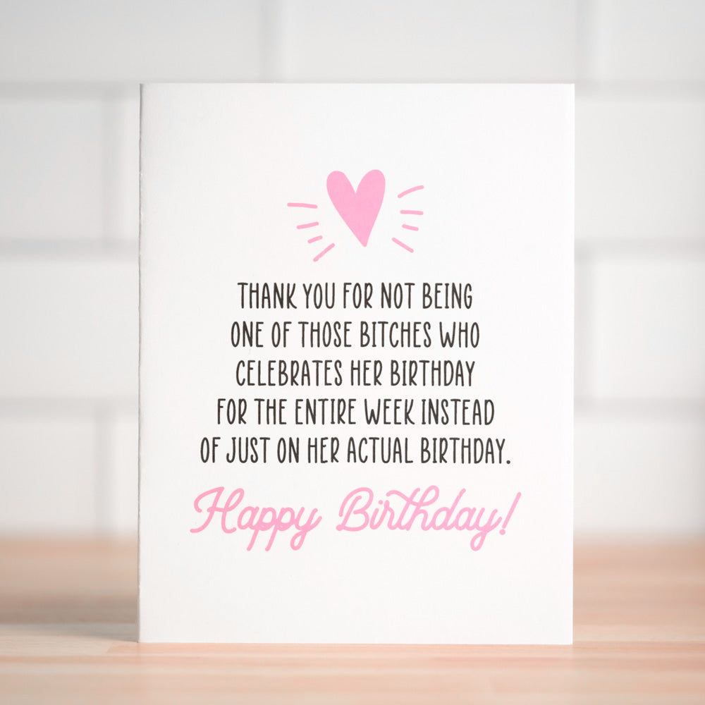 Week long birthdays... Birthday Card. Case Pack of 10