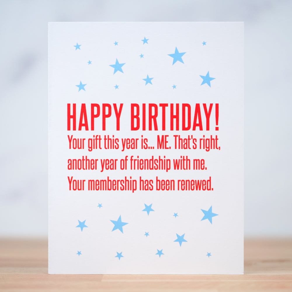 Your gift this year is ME... Birthday Card. Case Pack of 10
