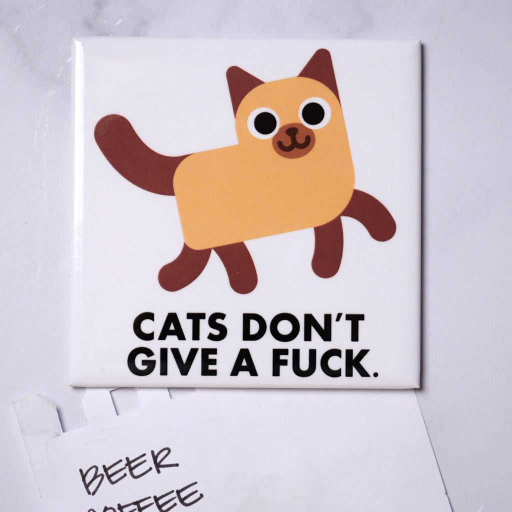 Cats don't give a fuck... Magnet. Case Pack of 8