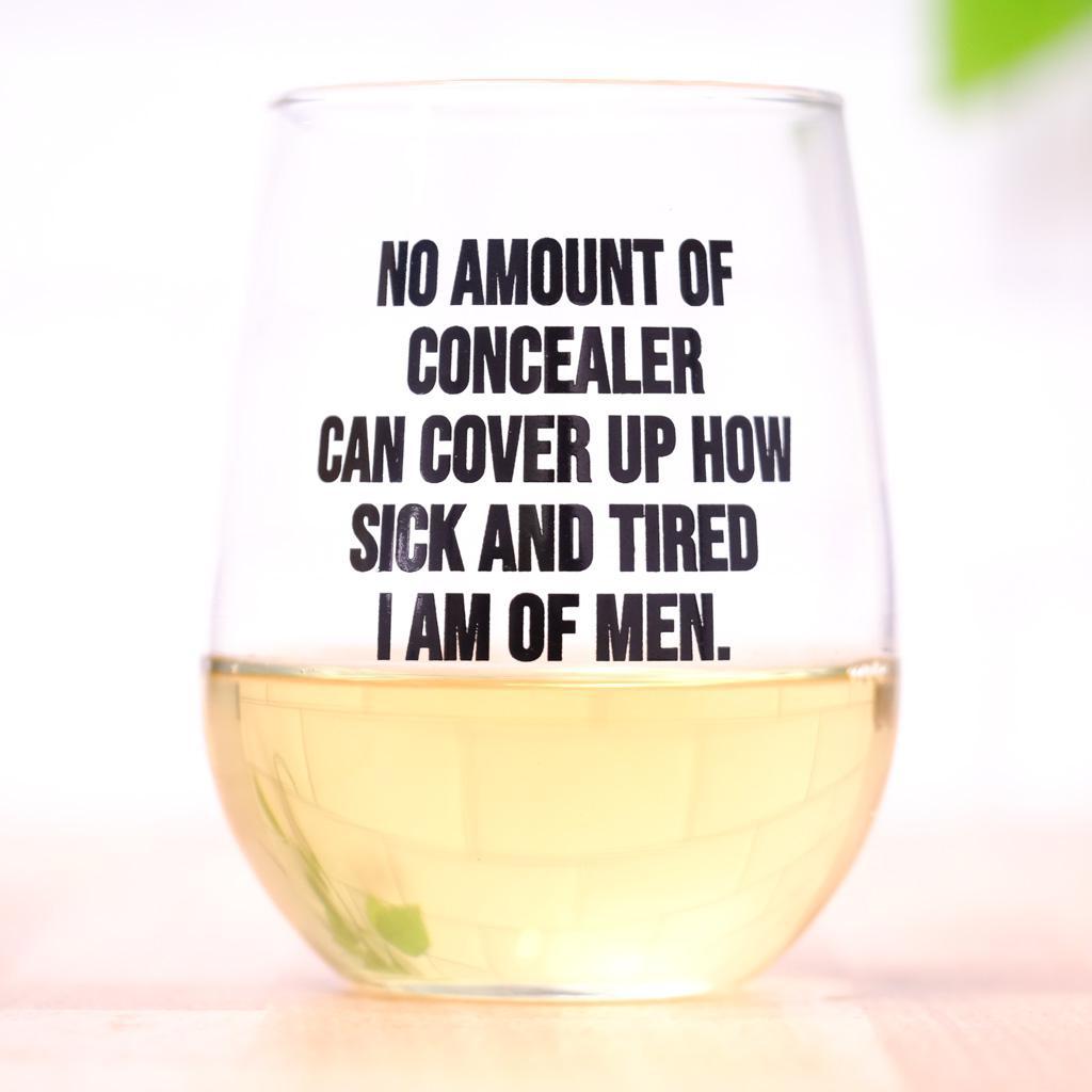 No amount of concealer... Wine Glass. Case pack of 12.