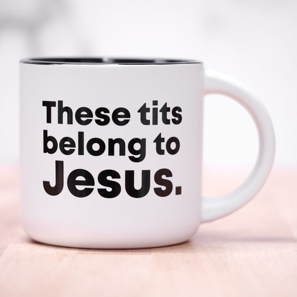 These tits belong to Jesus... Ceramic Mug.  Case Pack of 12