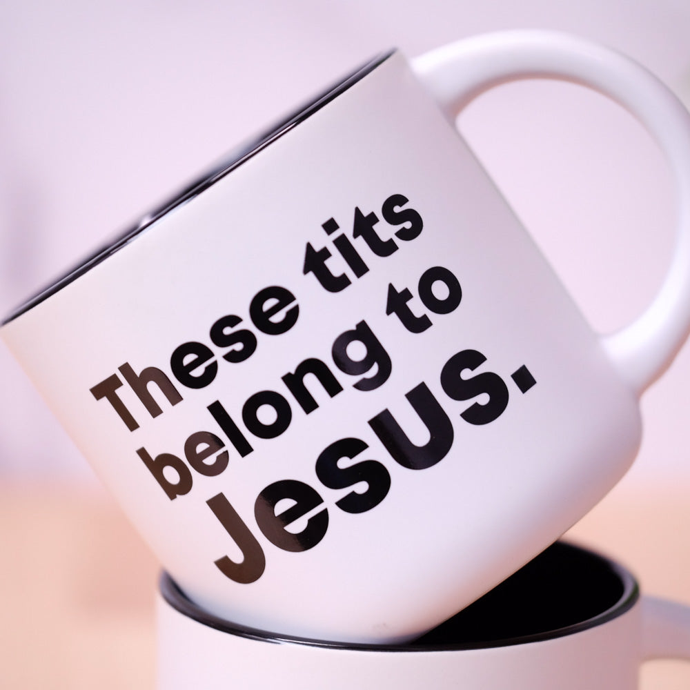 These tits belong to Jesus... Ceramic Mug.  Case Pack of 12