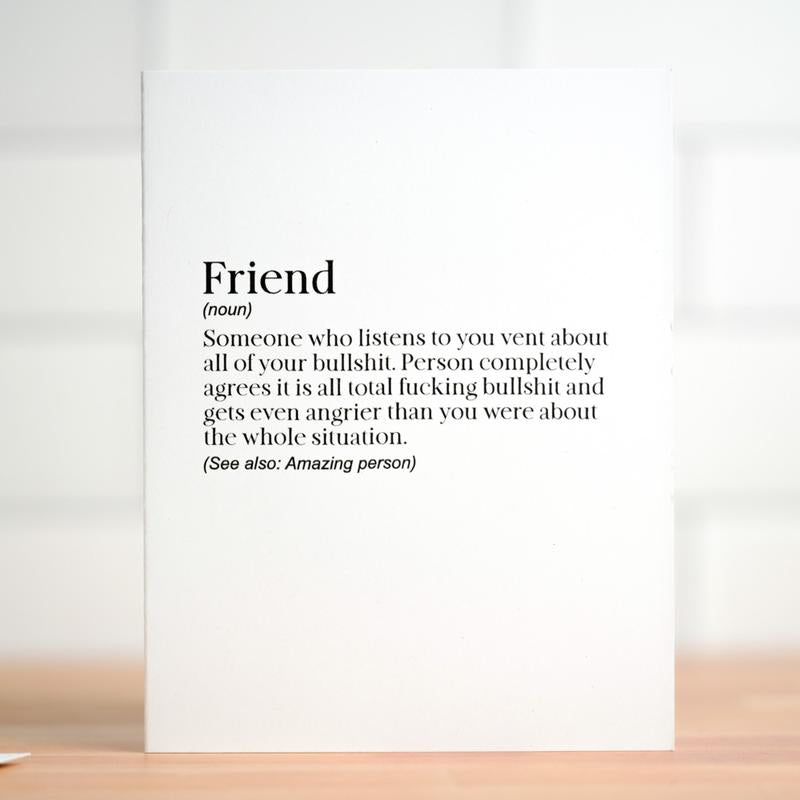 Friend definition... Friendship Card.  Case Pack of 10