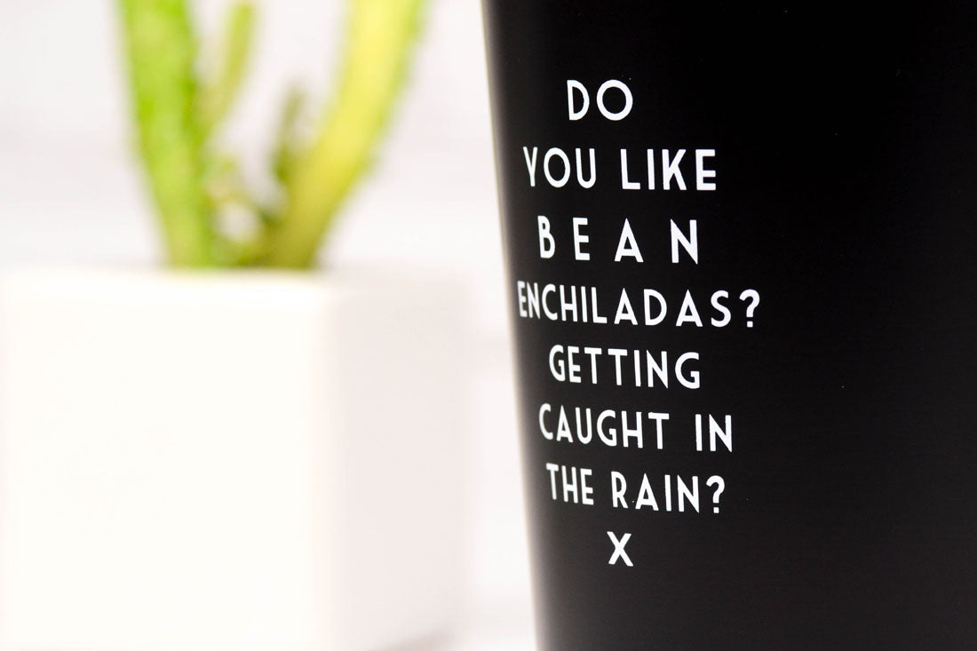 Do you like bean enchiladas?... Wrong Lyrics Pint Glass.  Case Pack of 6