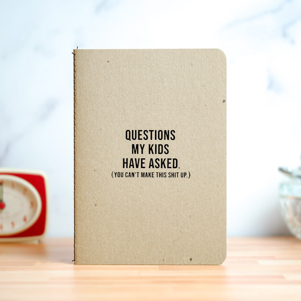Questions my kids have asked... Letter Pressed Notebook.  Case Pack of 6