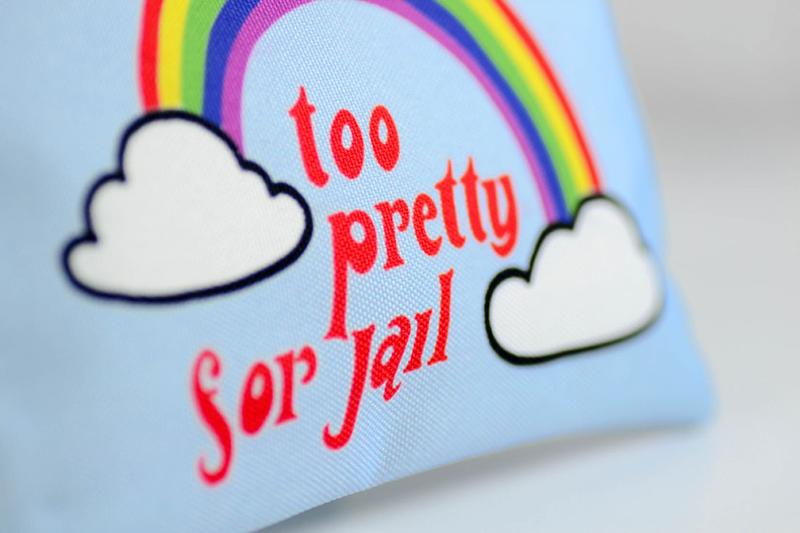Too pretty for jail... Makeup Bag.  Case Pack of 6