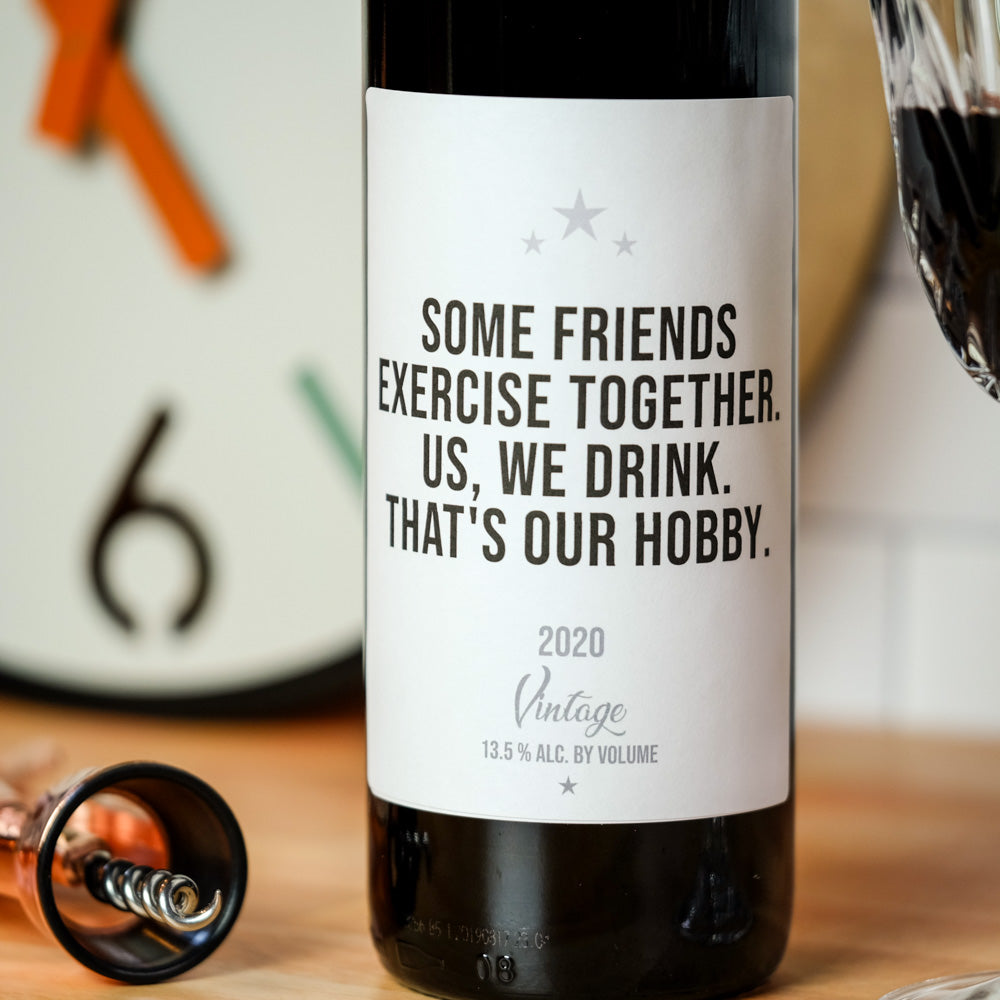 Drinking is our hobby.... Wine Label.  Case pack of 6